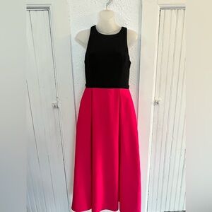 Black and Pink Sleeveless Dress with POCKETS!!!!